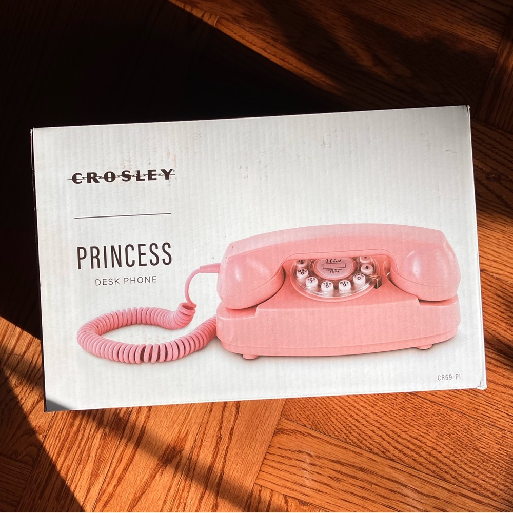 NEW - Crosley rotary desk phone, “Princess” Pink CR59